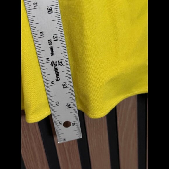 4 Collective Dress 0 Womens Yellow Sleeveless Stretch Back Zip Skater Anthro - Picture 5 of 9